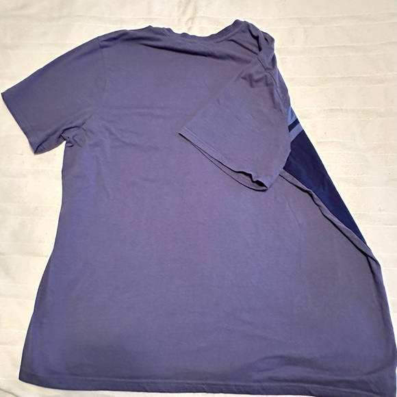 Men's HB X short sleeve Tshirt striped with 3 shades of blues - Picture 4 of 5